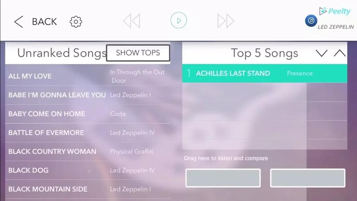Captures d'écran de Peelty - Led Zeppelin Edition