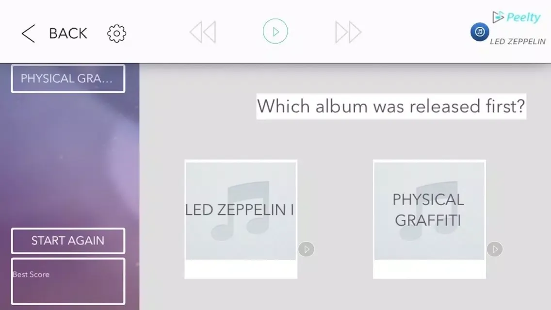 Captures d'écran de Peelty - Led Zeppelin Edition