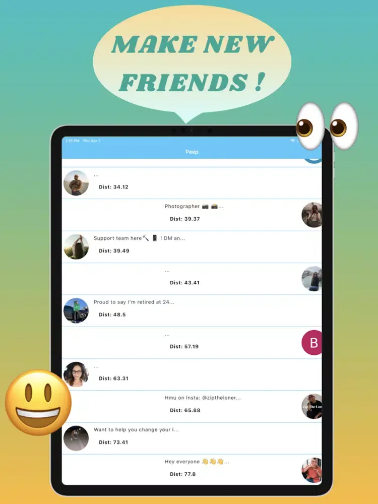 Zrzuty ekranu PeepX - Meet People Nearby iPad 