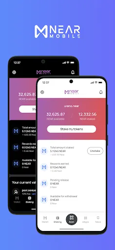 Capturas de tela do NEAR Mobile - Crypto Wallet