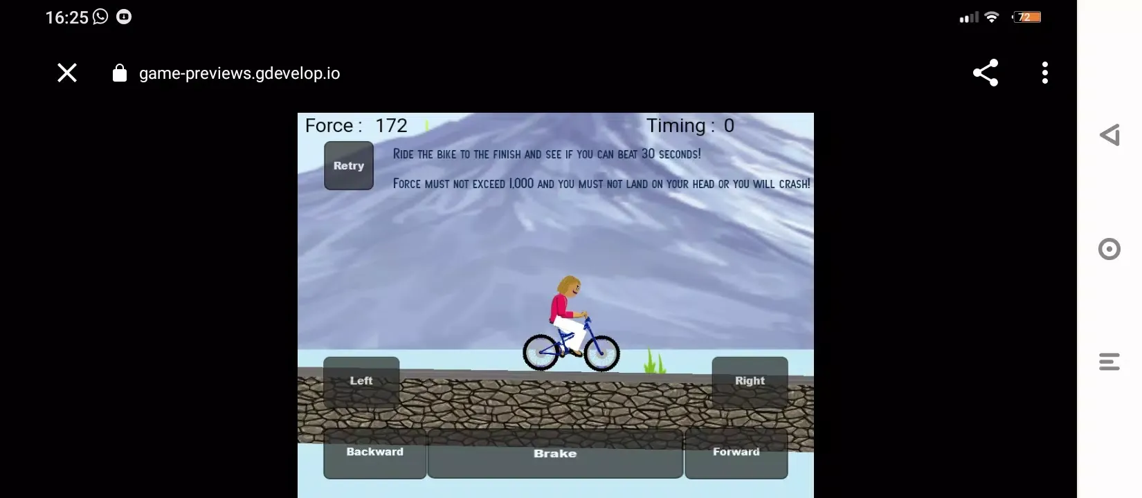 ภาพหน้าจอของ Bicicleta radical