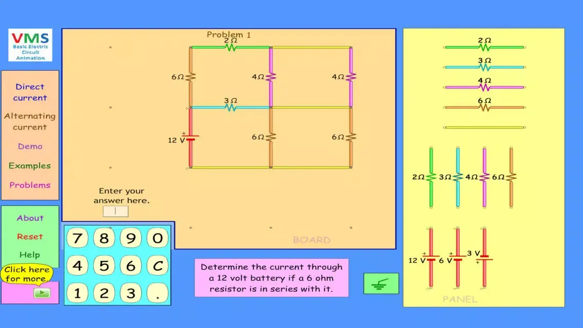 ภาพหน้าจอของ VMS - Basic Electric Circuit Animation Lite