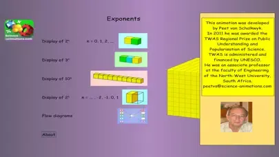 Tangkapan skrin Exponents Animation