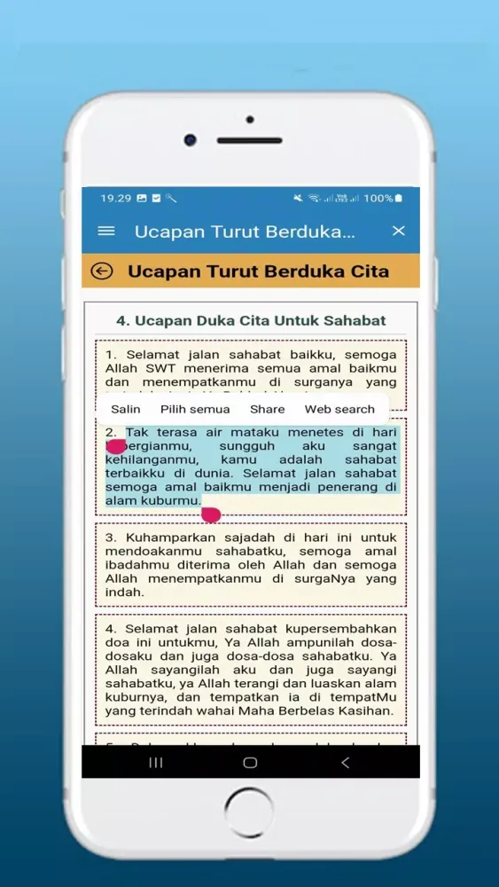 Tangkapan skrin Ucapan Turut Berduka Cita
