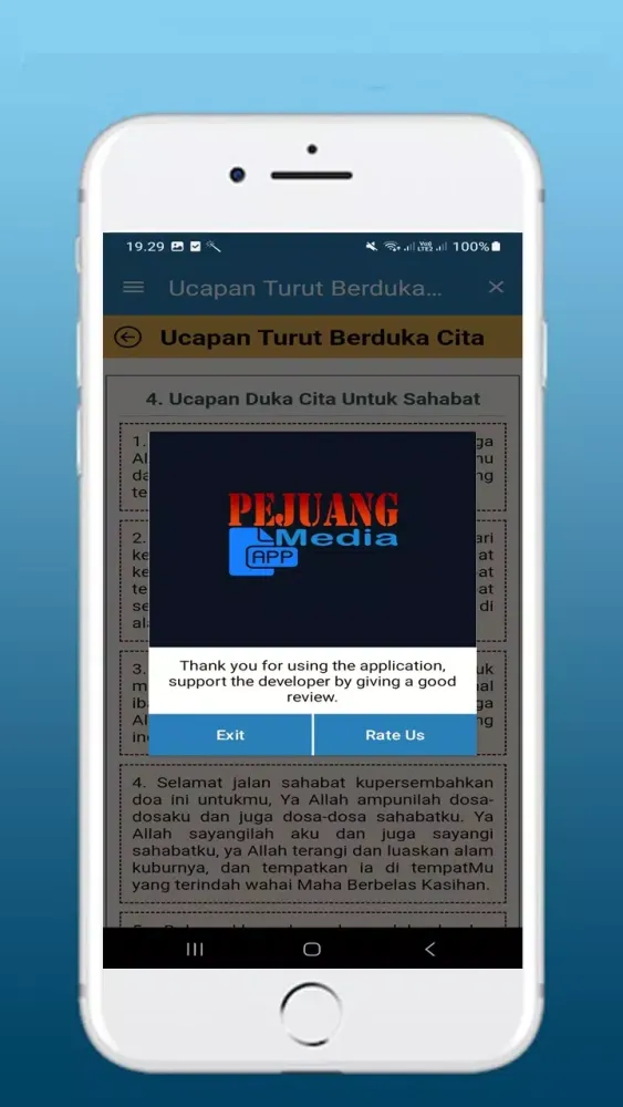 Tangkapan skrin Ucapan Turut Berduka Cita