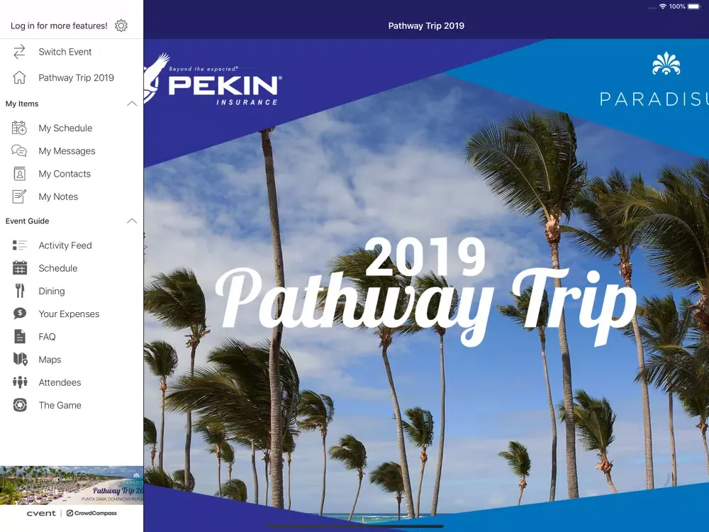 Ảnh chụp màn hình của Pekin Insurance Events iPad 