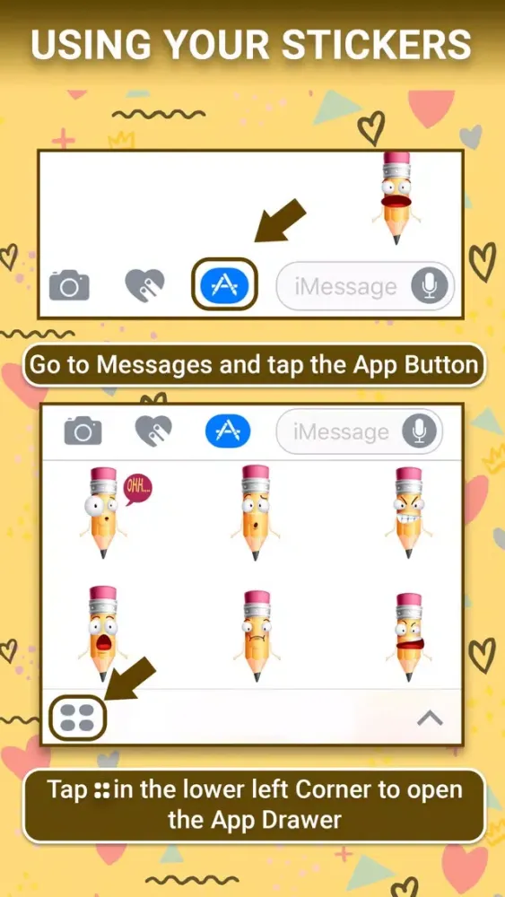 Pencil Cartoon Sticker Pack Screenshots