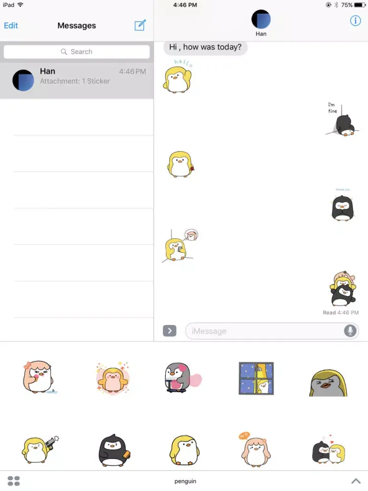 Tangkapan skrin Penguinmoji Stickers iPad 