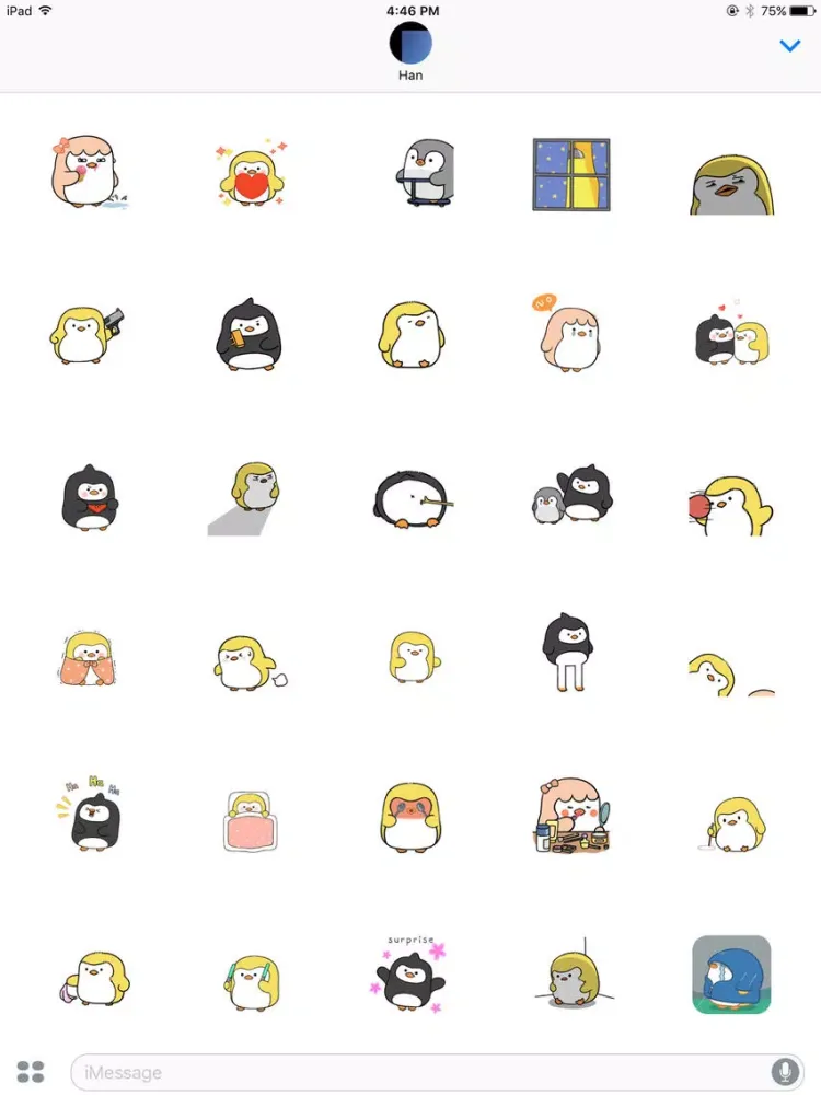 Tangkapan skrin Penguinmoji Stickers iPad 