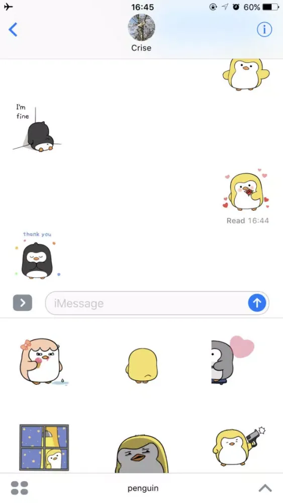 Tangkapan skrin Penguinmoji Stickers
