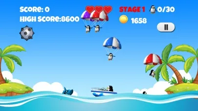 ภาพหน้าจอของ Super Penguin Rescue Free - "Marco" The Penguin vs "Steven" The Shark!