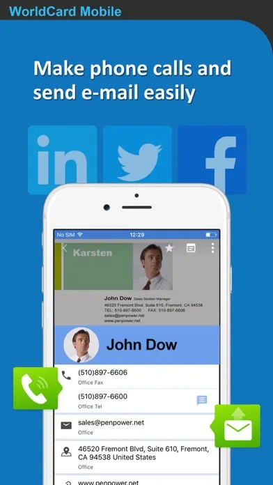 Captures d'écran de WorldCard Mobile Lite
