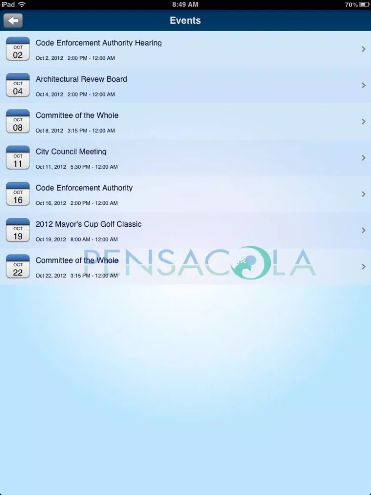 Capturas de pantalla de City of Pensacola, Florida iPad 