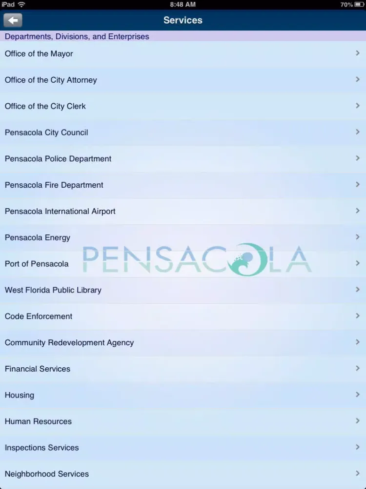 Capturas de pantalla de City of Pensacola, Florida iPad 