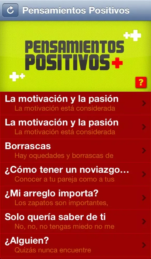 Captures d'écran de Pensamientos Positivos