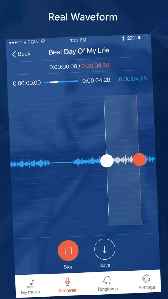 RNGTN - Ringtone, mail alert and text tone maker for your iPhone music library应用截图