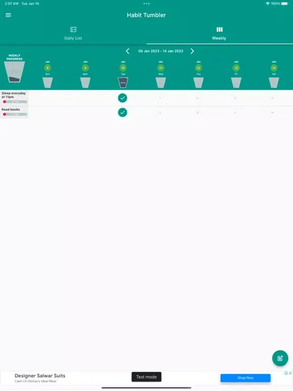 Habit Tumbler iPad  スクリーンショット