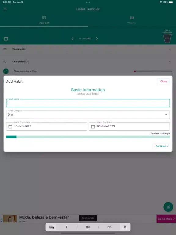 Habit Tumbler iPad  スクリーンショット