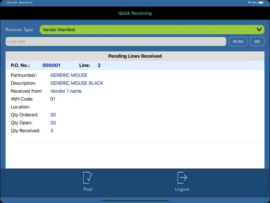 QuickReceiving 2021.2.01 iPad 應用截圖