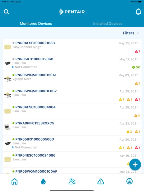 Pentair Pro iPad  Ekran Görüntüleri