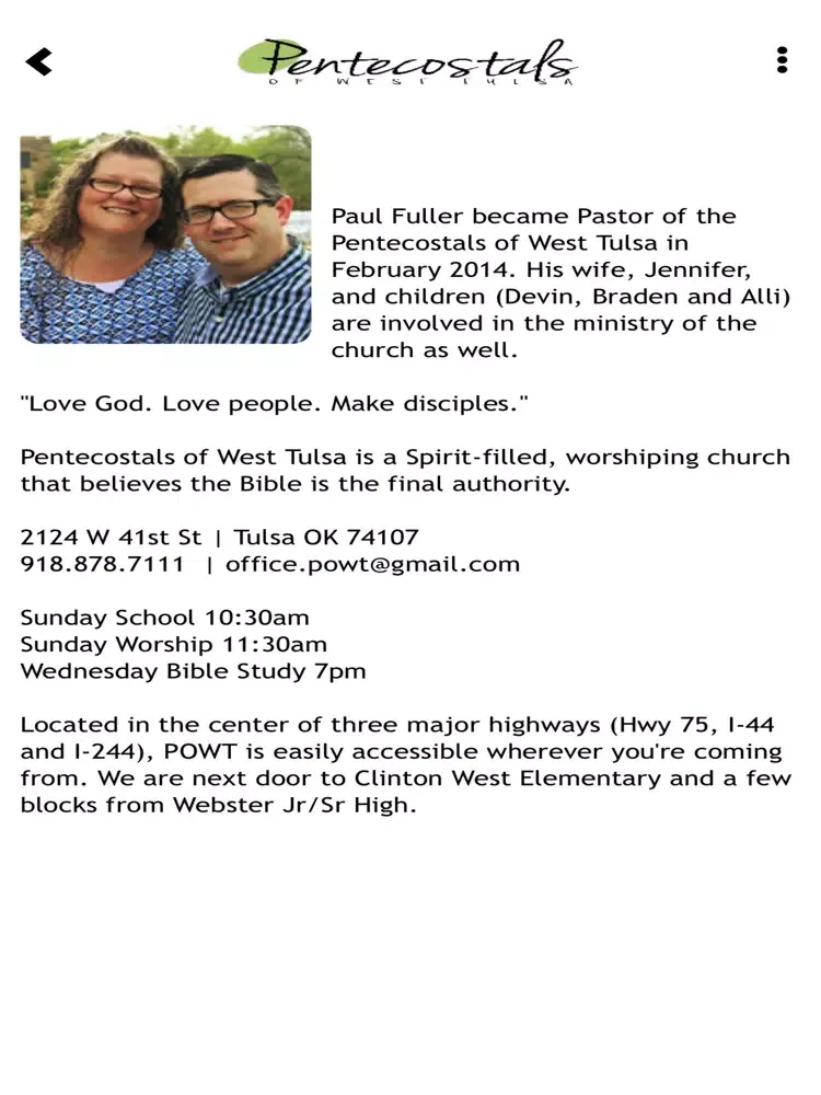 Pentecostals of West Tulsa iPad  Screenshots