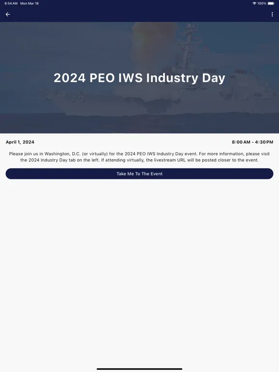 Скриншоты PEO IWS Industry Day iPad 