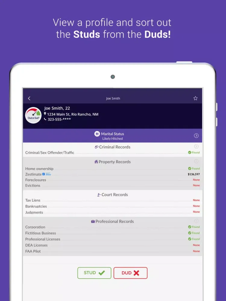 Screenshot di Stud or Dud iPad 