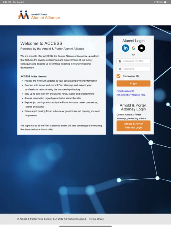 ACCESS Arnold & Porter iPad 应用截图