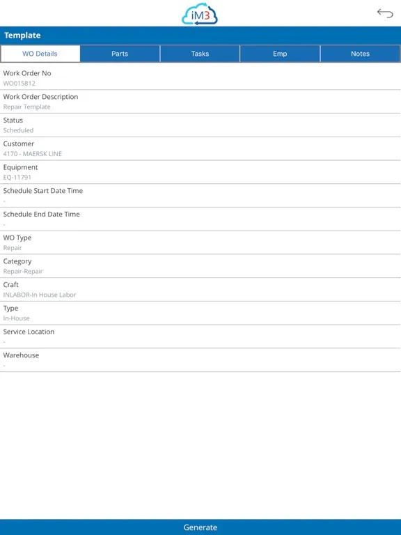 Tangkapan layar iM3 SCM Lite iPad 