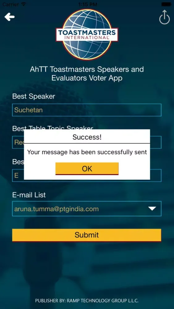 Tangkapan layar AhTT Toastmaster Club App