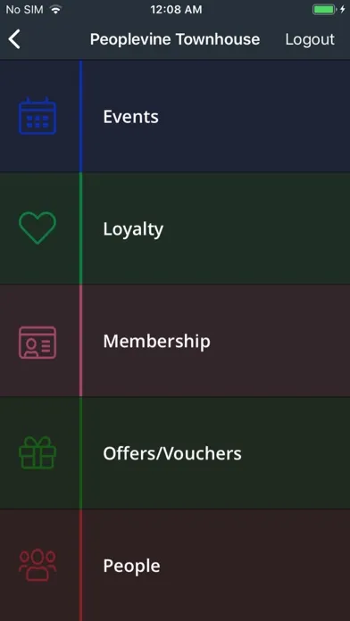 Zrzuty ekranu PeopleVine Venue App