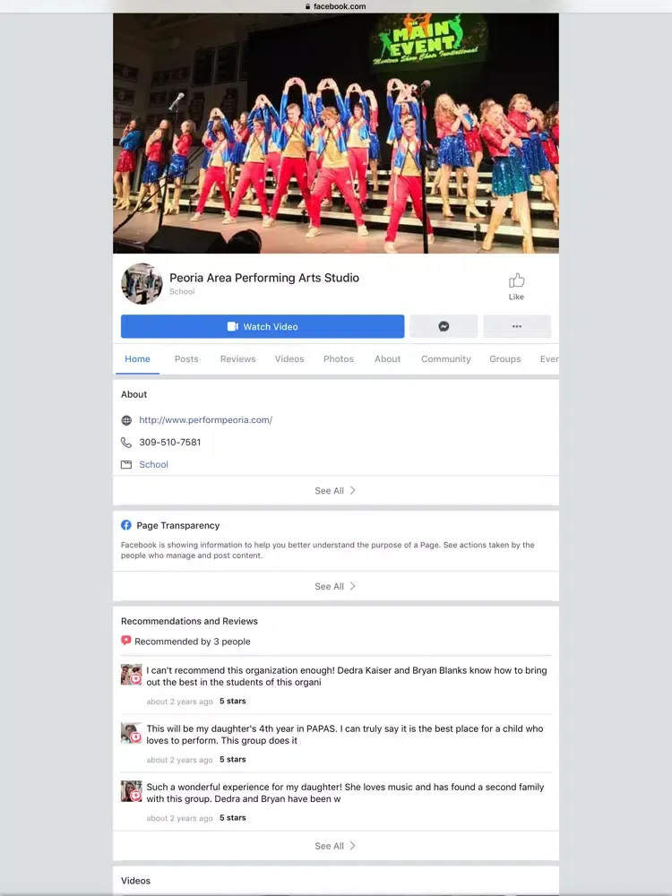 Screenshot di Peoria Area Performing Arts iPad 