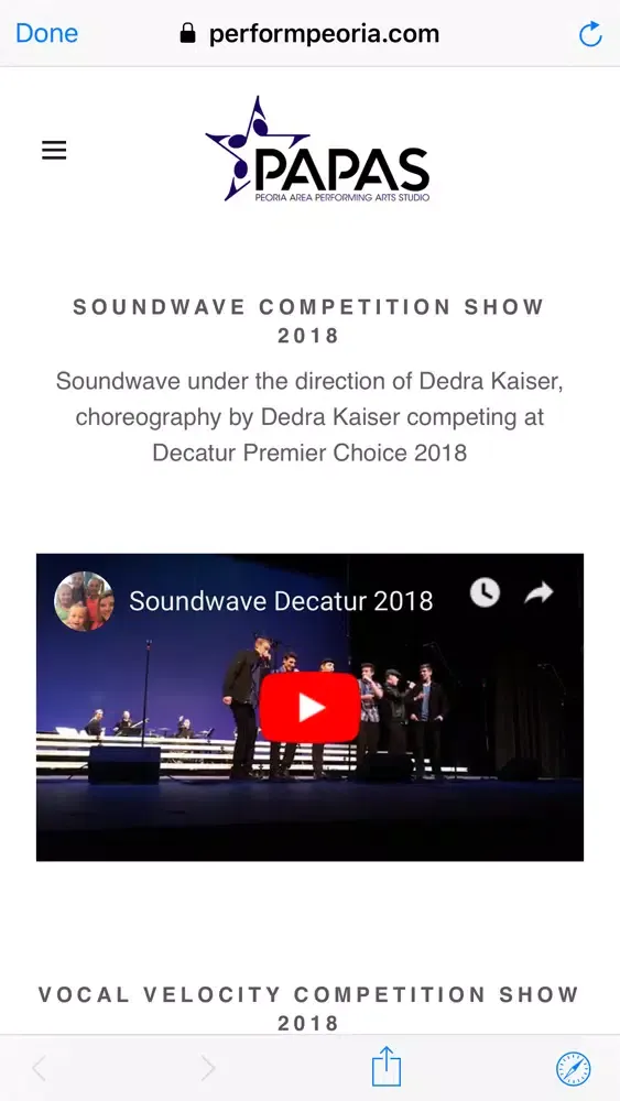 Screenshot di Peoria Area Performing Arts