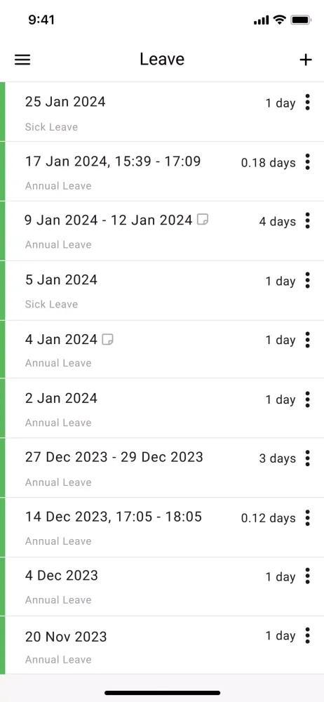 Time Attendance Screenshots