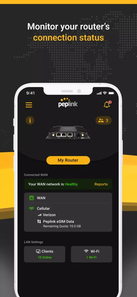 Screenshot di Peplink