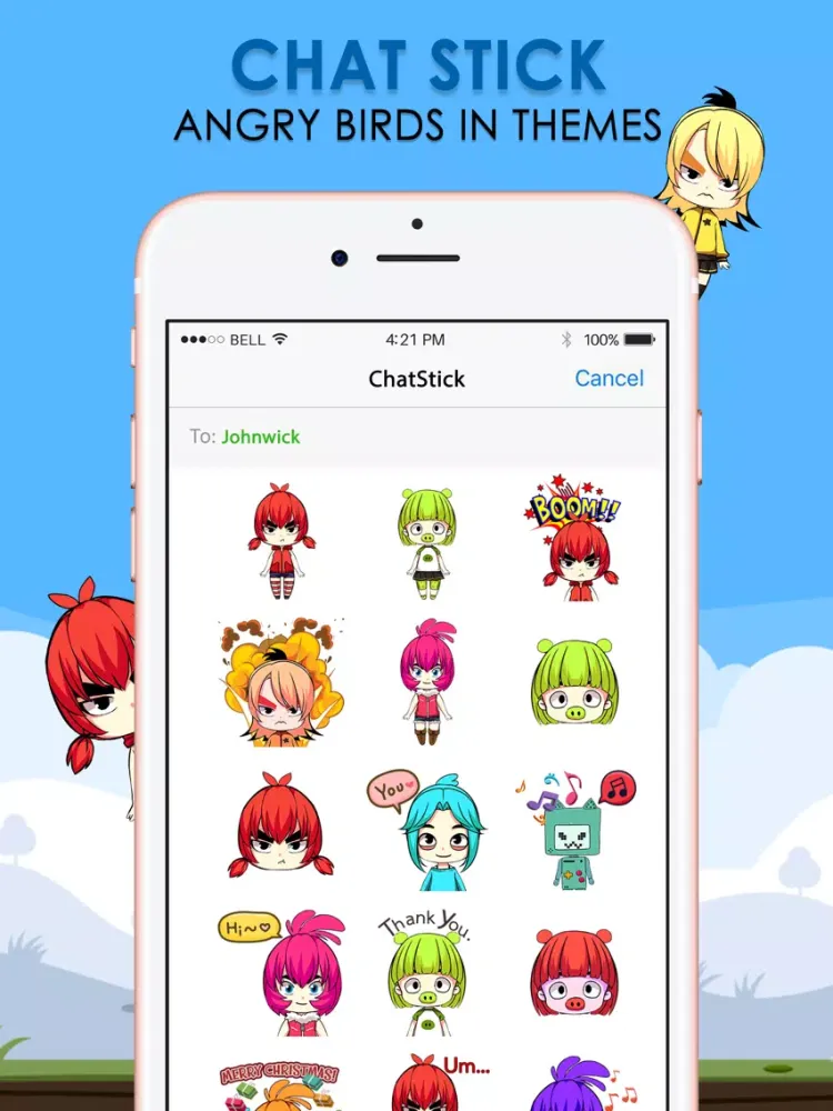Birds Emoji Stickers Keyboard Themes ChatStick iPad 应用截图