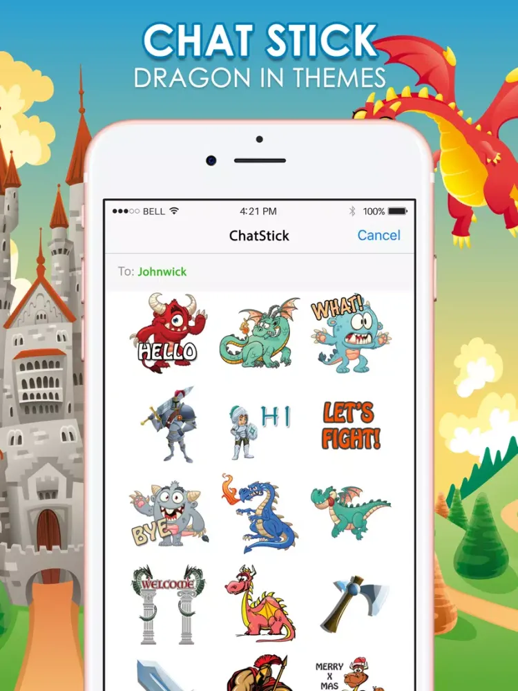 Dragon Emoji Stickers Keyboard Themes ChatStick iPad  স্ক্রিনশট