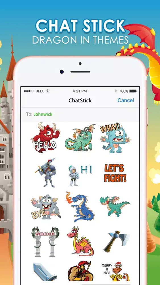 Dragon Emoji Stickers Keyboard Themes ChatStick স্ক্রিনশট