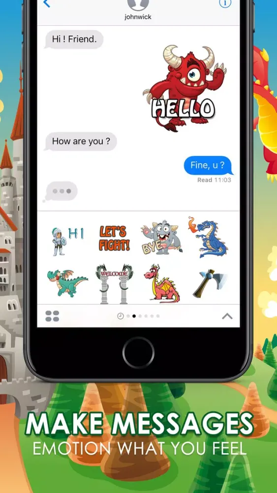 Dragon Emoji Stickers Keyboard Themes ChatStick স্ক্রিনশট