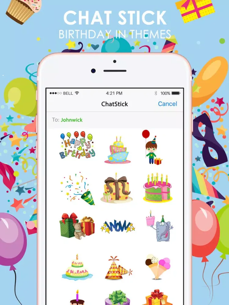 Captures d'écran de Birthday Emoji Stickers Keyboard Themes ChatStick iPad 