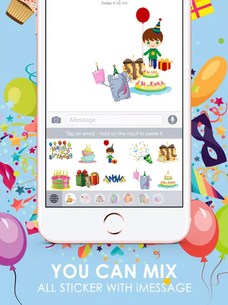 Captures d'écran de Birthday Emoji Stickers Keyboard Themes ChatStick iPad 