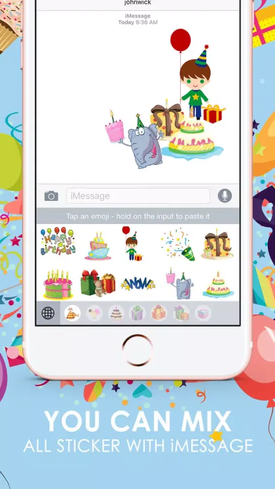 Captures d'écran de Birthday Emoji Stickers Keyboard Themes ChatStick