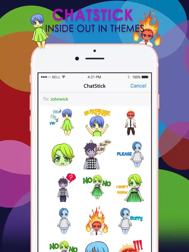صور Emoji Cartoon Stickers Keyboard Themes ChatStick iPad 