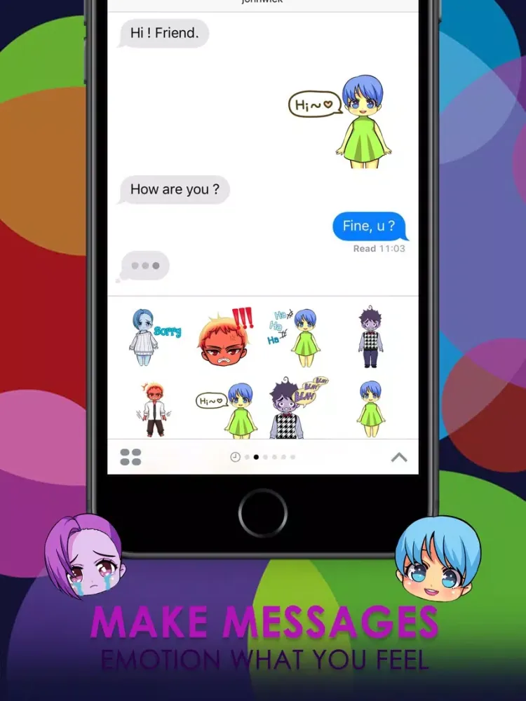 صور Emoji Cartoon Stickers Keyboard Themes ChatStick iPad 