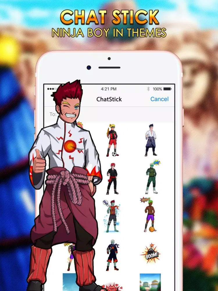Captures d'écran de Ninja Boy Emoji Sticker Keyboard Themes ChatStick iPad 