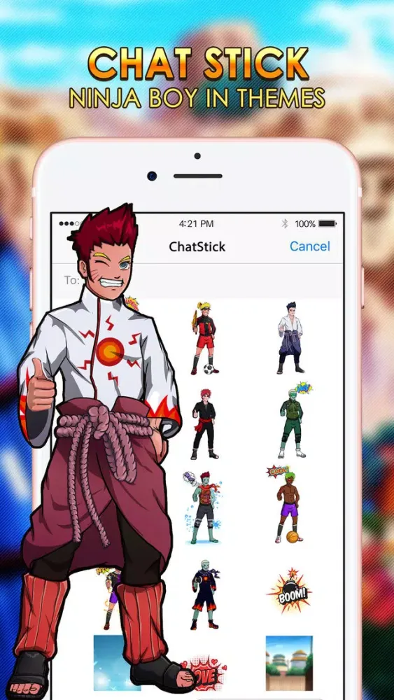 Captures d'écran de Ninja Boy Emoji Sticker Keyboard Themes ChatStick