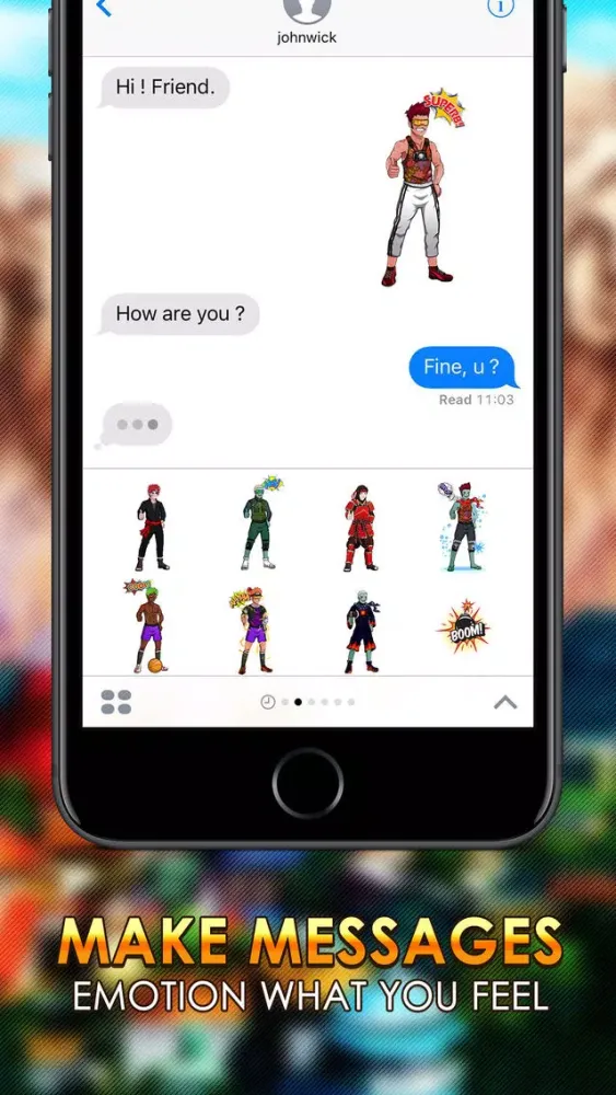 Captures d'écran de Ninja Boy Emoji Sticker Keyboard Themes ChatStick