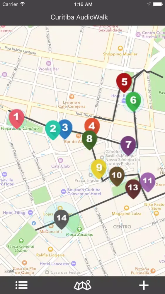 Curitiba AudioWalk Ekran Görüntüleri