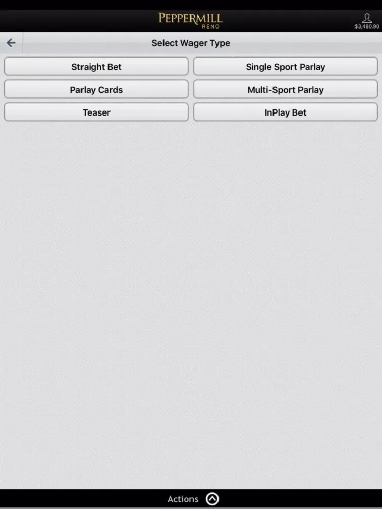 Zrzuty ekranu Peppermill Sportsbook iPad 