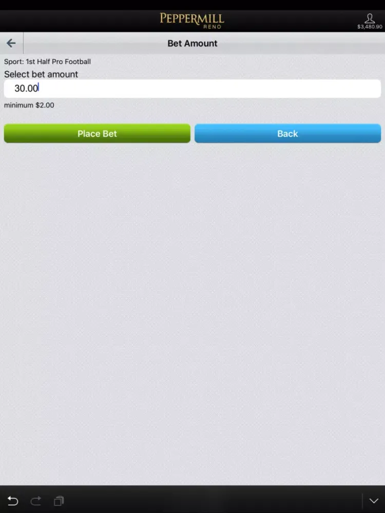 Zrzuty ekranu Peppermill Sportsbook iPad 